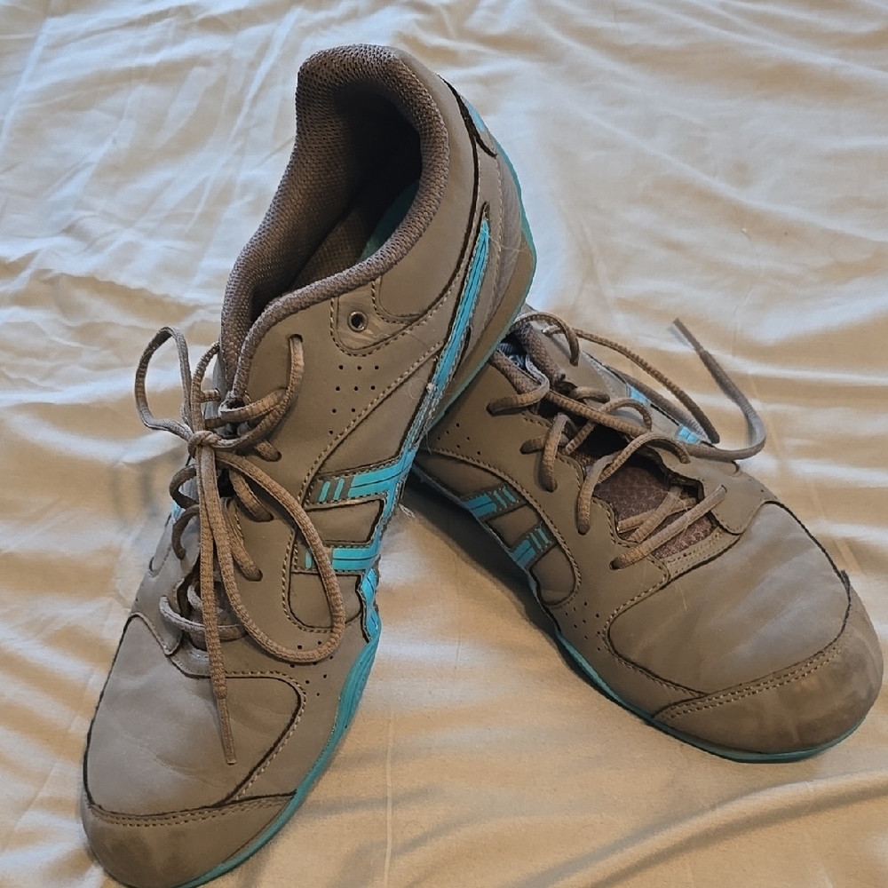 Asics Gray and Teal Athletic Shoes